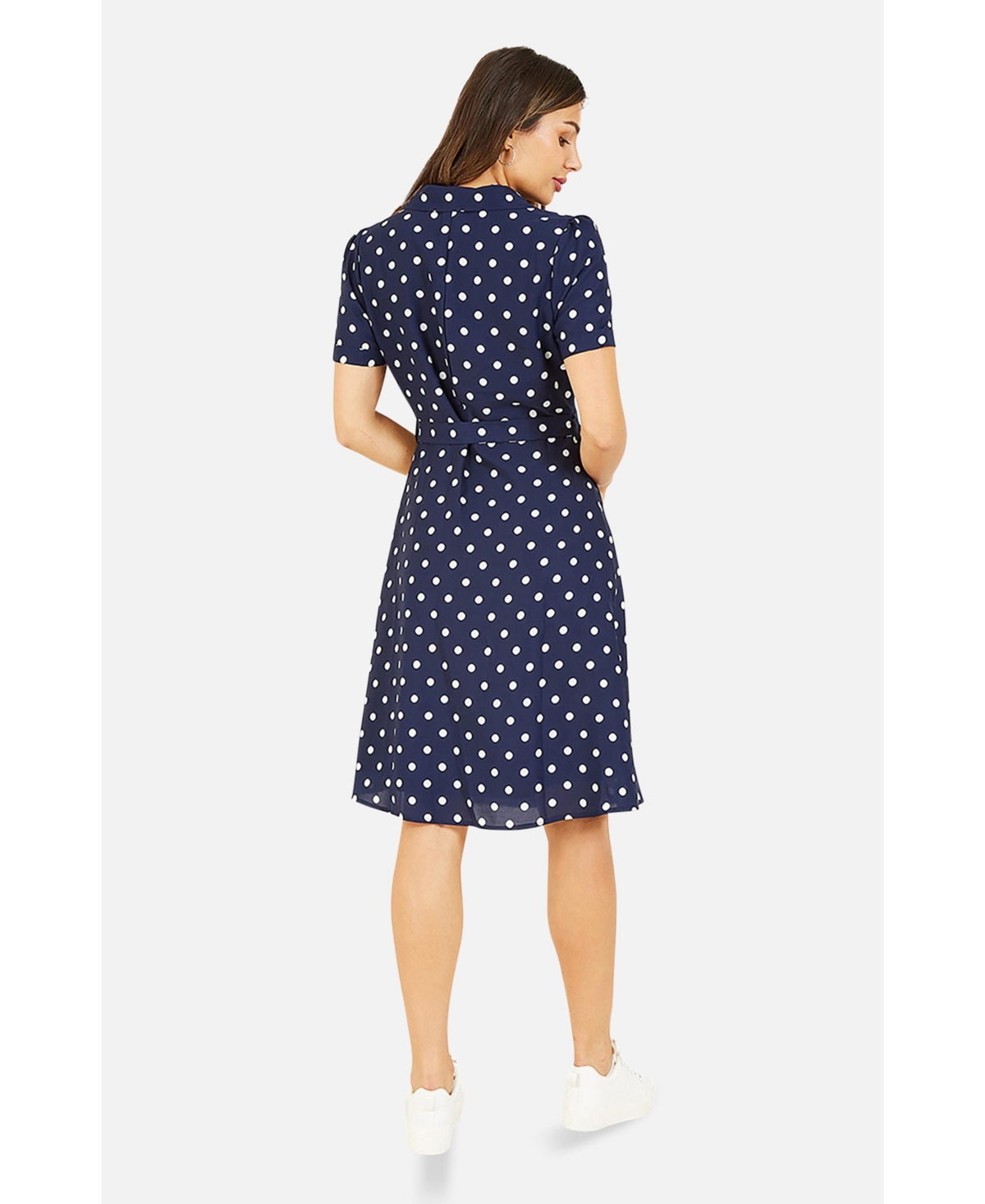 Yumi Women's Retro Shirt Polka Dot Dress