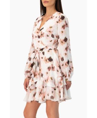 Women's Ruffled Skirt Short Floral Print Dress