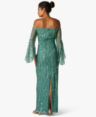 Women’s Beaded Off-Shoulder Long Dress