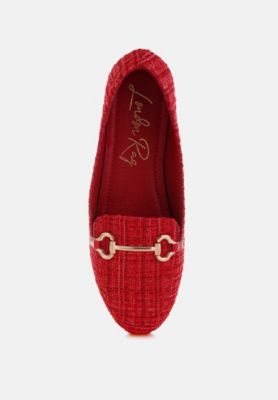 Womens Drairi Horsebit Detail Tweed Loafers