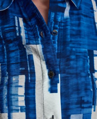 Women's Printed Short-Sleeve Camp Shirt