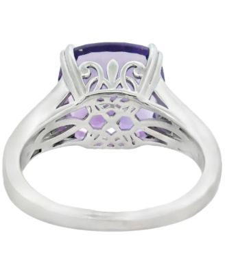 Amethyst (6.50 ct. t.w.) & White Topaz (0.08 ct. t.w.) Ring in Sterling Silver