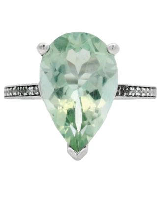 Pink Amethyst (6.50 ct. t.w.) & White Topaz (0.10 ct. t.w.) Ring in Sterling Silver (Also Available in Green Amethyst)