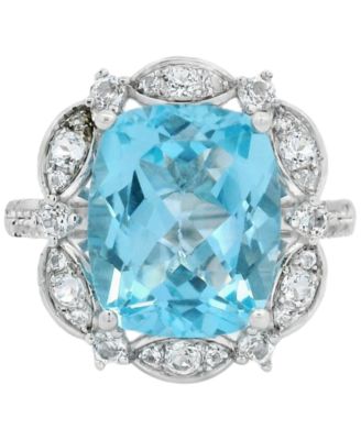Sky Blue Topaz (6.35 ct. t.w.) & White Topaz (0.70 ct. t.w.) Ring in Sterling Silver