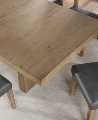 Macai 9-Pc. Wood Dining Set (Rectangular Table + 8 Upholstered Side Chairs)