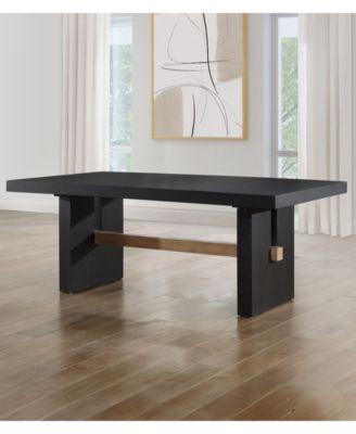 Macai 5-Pc. Wood Dining Set (Rectangular Table + 4 Upholstered Side Chairs)