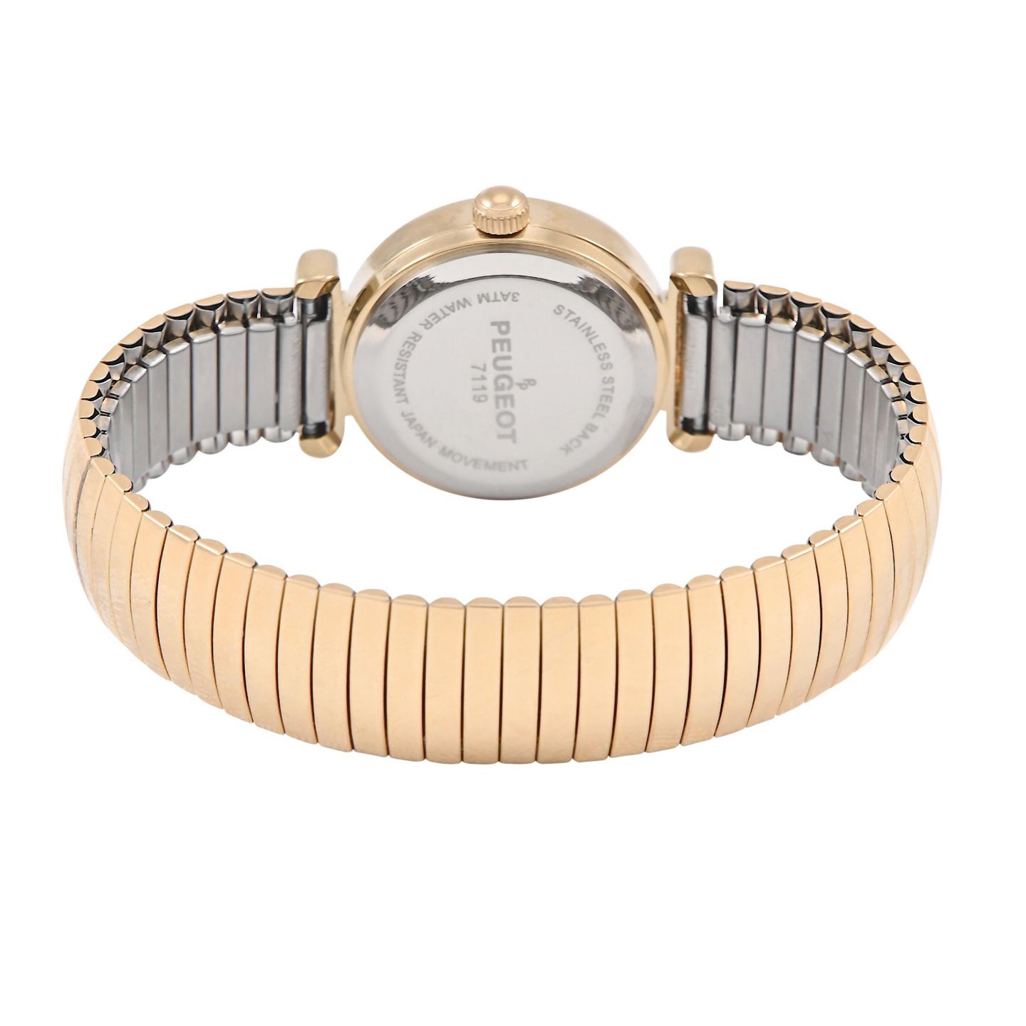Женские часы Peugeot Round 25mm Easy-Read Expansion Bracelet Watch, цвет: Золотой — фото 4