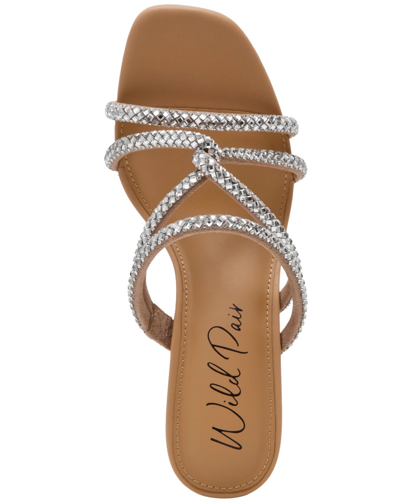 Женские сандалии Wild Pair Lilou Slip-On Bling Dress Sandals, цвет: Телесный — фото 4
