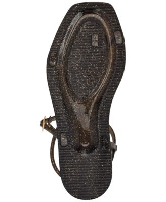 Women's Shells Jelly Ornamented Strappy Flat Sandals