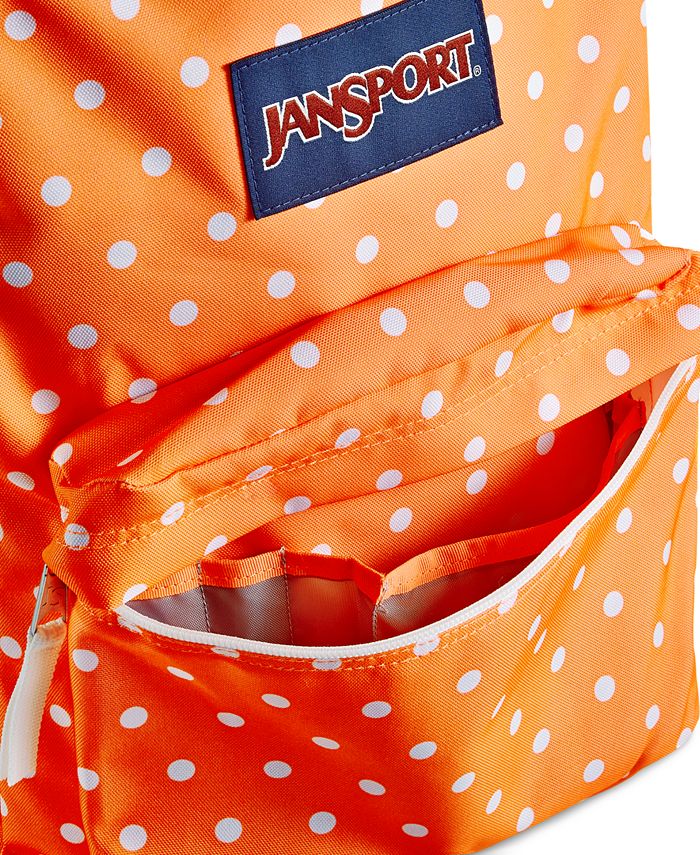 Jansport Superbreak Backpack in Tahitian Orange with White Dots Macy's