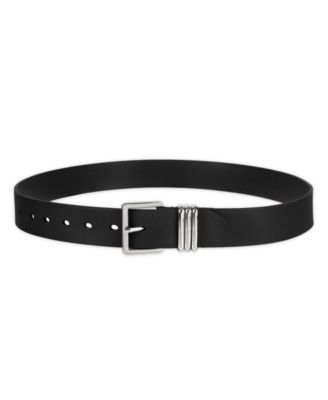 Women's Triple-Metal Strap Keeper Casual Leather Belt
