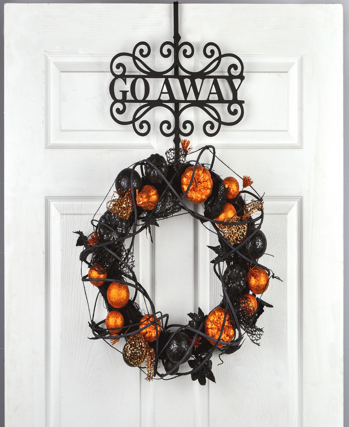 National Tree Company 17" Halloween "Go Away" Wreath Hanger