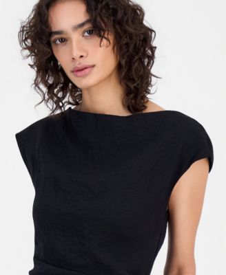 macy's black satin dress Long Sleeve Turtleneck Dress main image 1