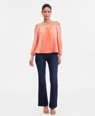 Women's Off-The-Shoulder Pleated Blouse