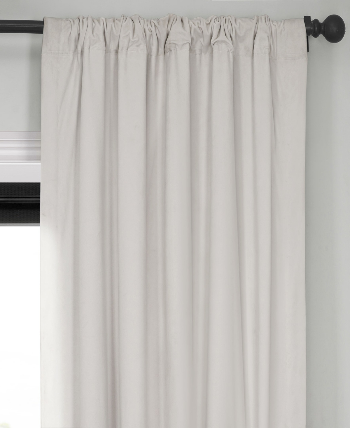 Half Price Drapes Porcelain White Signature Velvet Blackout Curtain