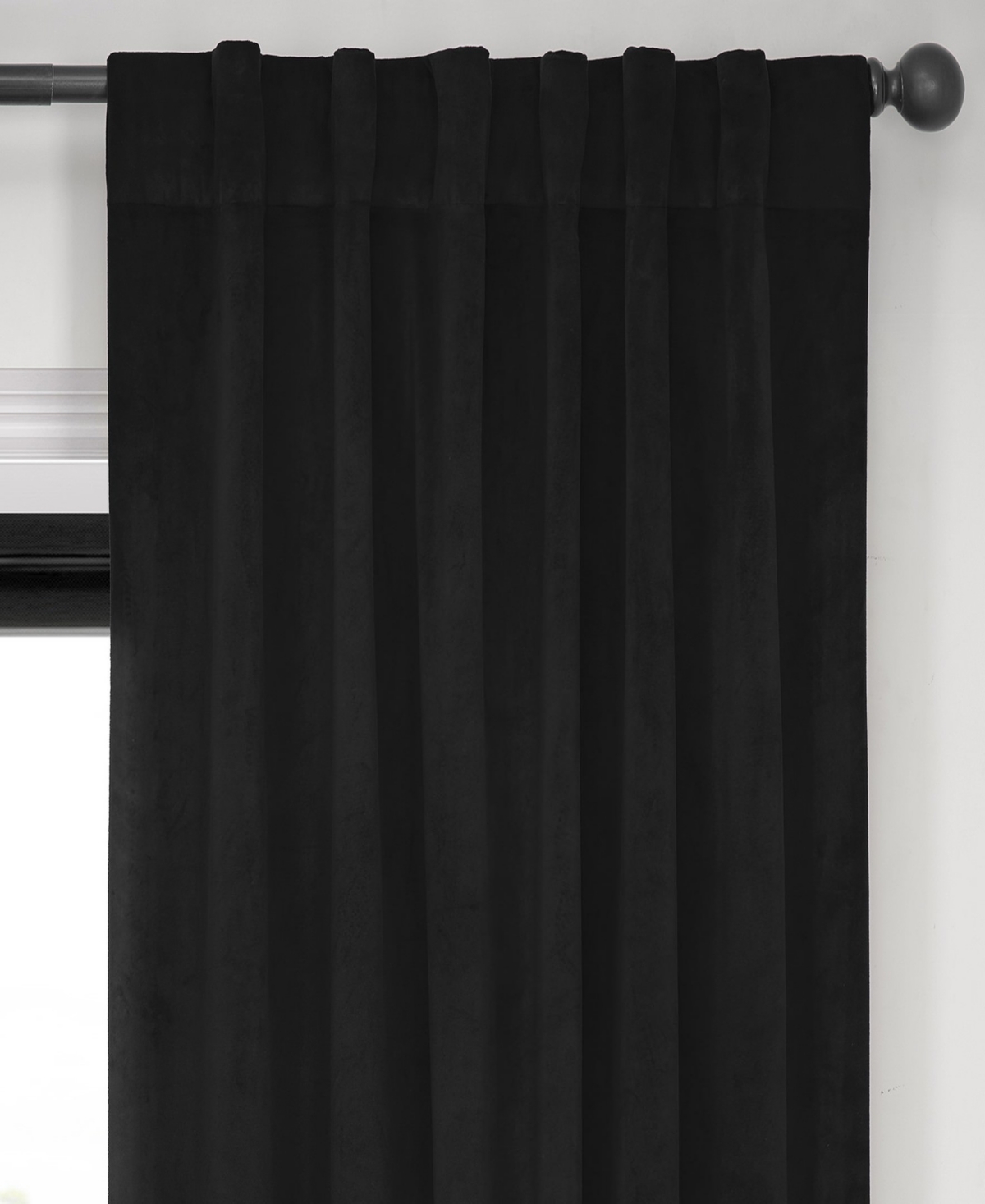 Half Price Drapes Warm Black Signature Velvet Blackout Curtain