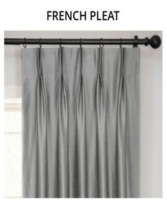 French Pleat Vintage Textured Faux Dupioni Silk Blackout Curtain
