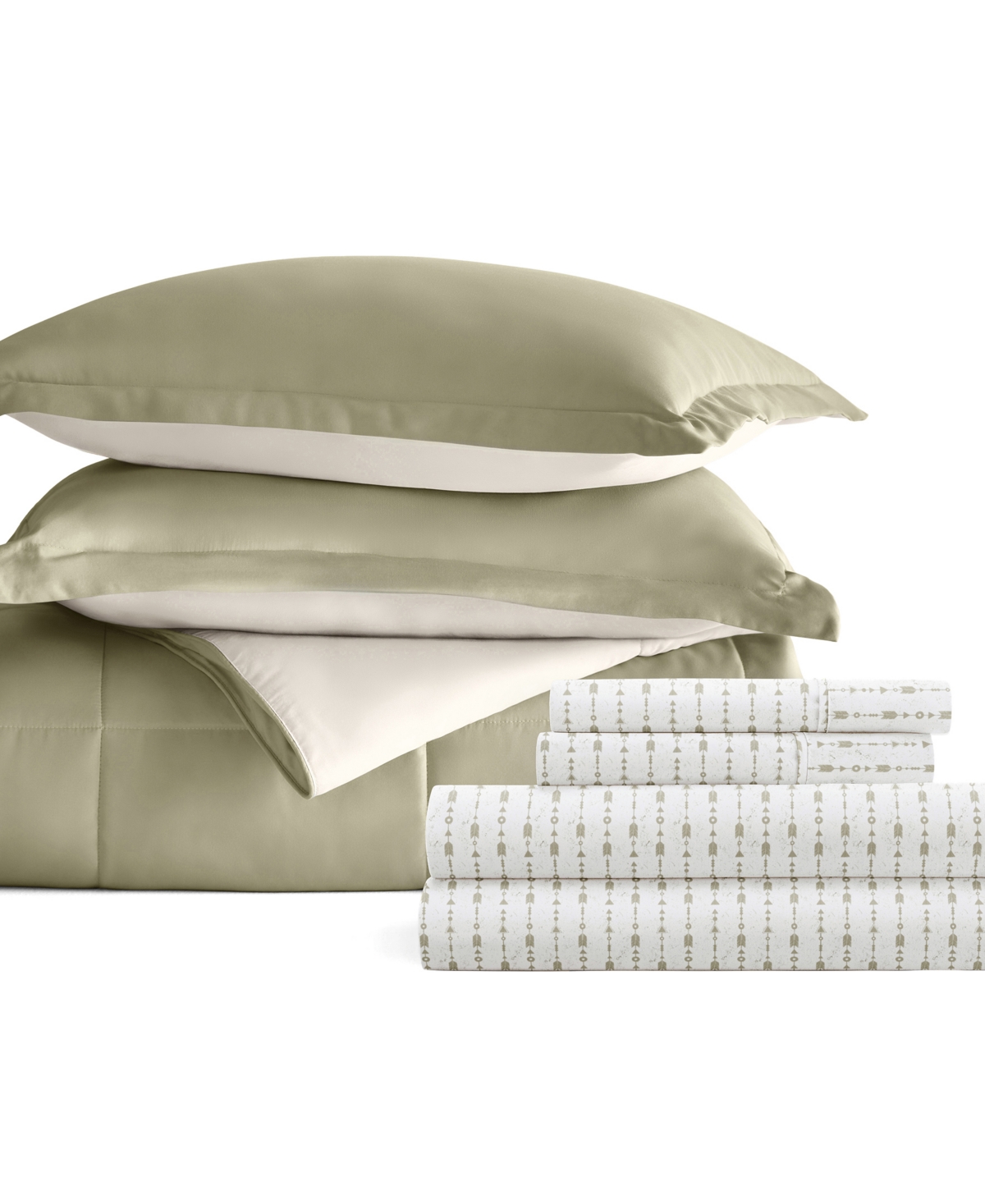 ienjoy Home Bedding Bundle Reversible Pattern -Piece Comforter Set