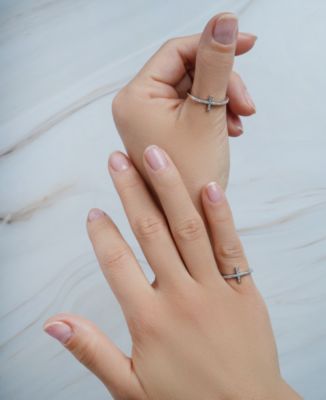 Diamond East-West Cross Ring (1/8 ct. t.w.) in 14k White or Yellow Gold