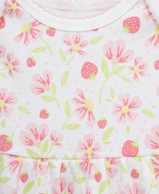 Baby Girls' Short-Sleeve Dress, Cardigan and Diaper Cover, 3-Piece Set