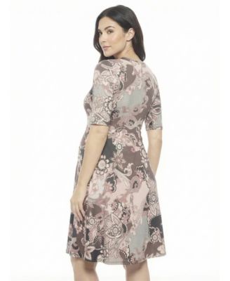 Women's and Plus Size Maternity Scoop Neck Skater Dress