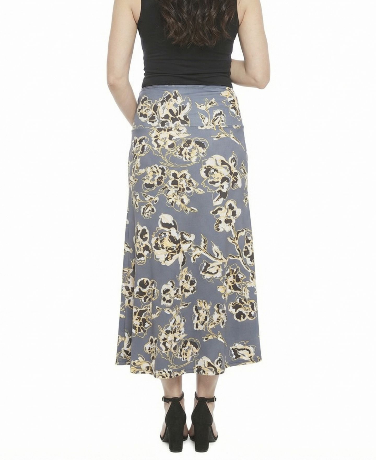 Женская юбка 24seven Comfort Apparel and Plus Size Maternity A-Line Maxi, цвет: С принтом — фото 3