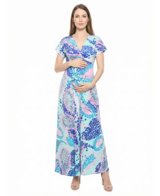 Women's and Plus Size Maternity V-Neck Maxi Dress