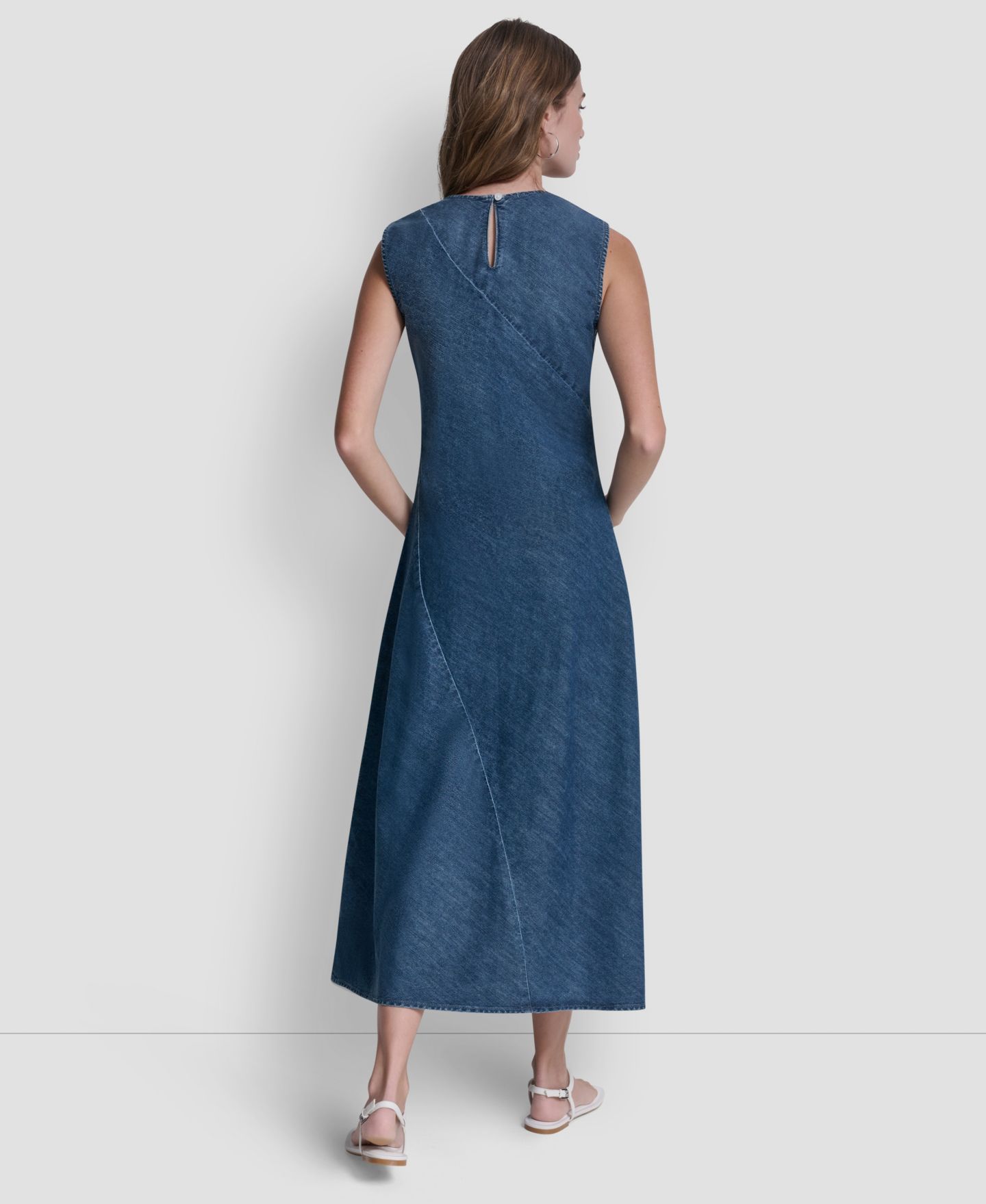 Женское платье DKNY Jeans Petite Sleeveless Crewneck Bias Cut, цвет: Journey — фото 5