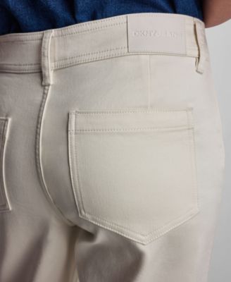 Petite Indigo Knit High-Rise Ankle Pants