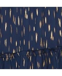 Women's Foil Print Ruched Waist Midi Dress