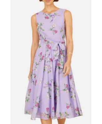 Women's Floral Print Midi Skater Dress