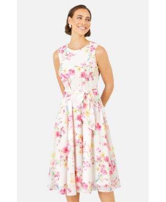 Women's Delicate Floral Midi Skater Dress