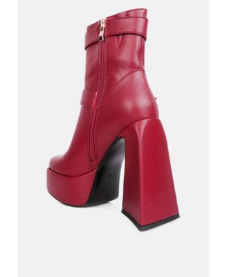 Womens Hot Cocoa High Platform Ankle Boots