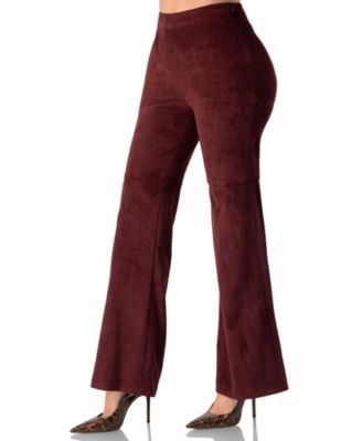 Women's Straight-Leg Faux-Suede Pants