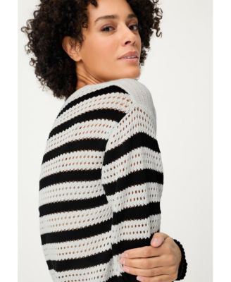 Women's Abstract Open Knit Sweater