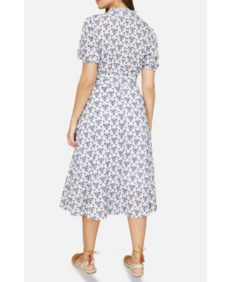 Women's Broderie Anglaise Midi Shirt Dress