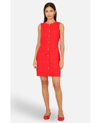 Women's Viscose Button Detail Shift Dress