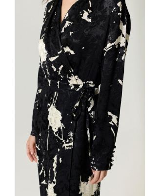 Women's Printed Wrap Maxi Dress