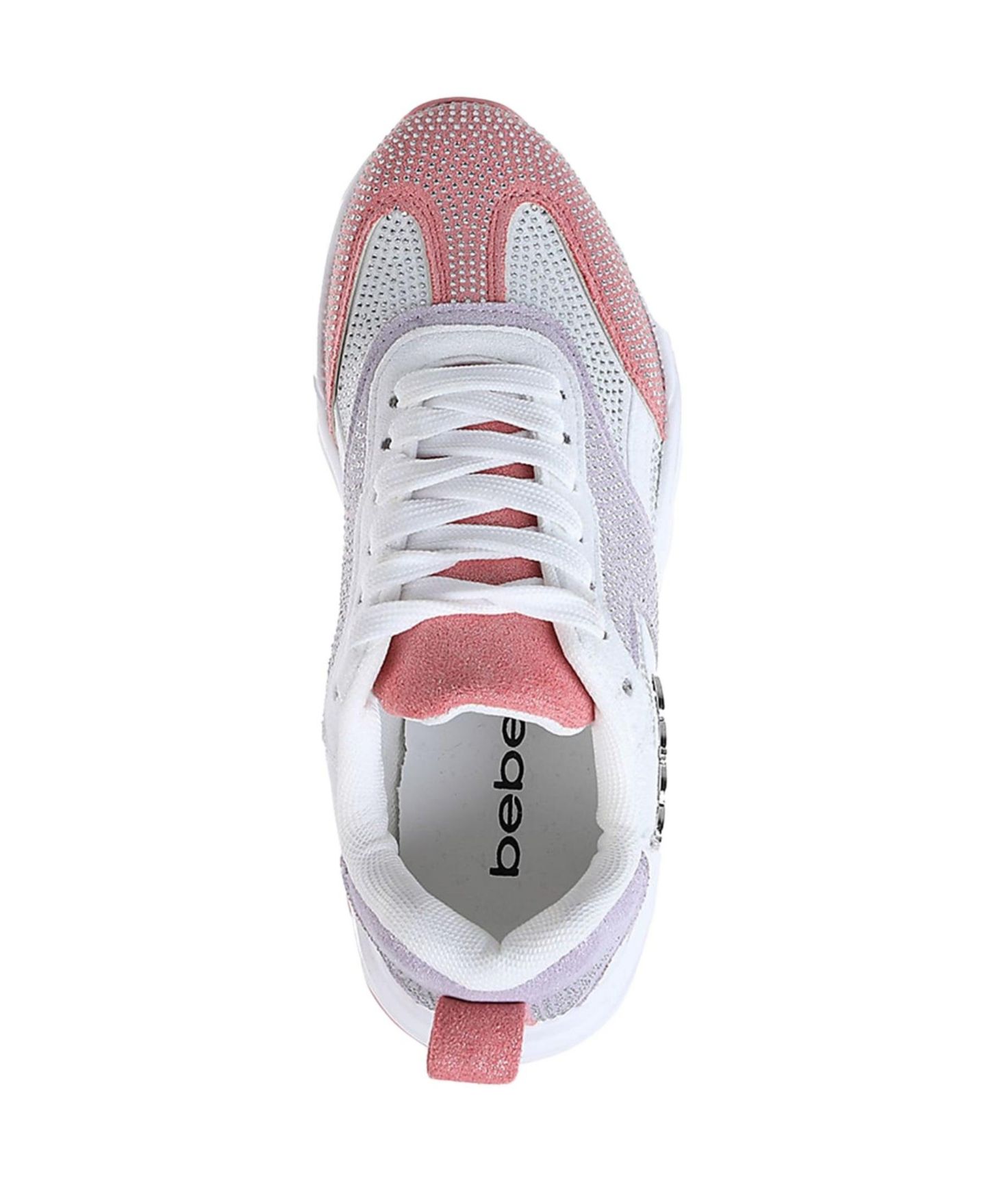 Женские кроссовки Bebe Sneaker with Mesh Upper and Rhinestones Embellishment, цвет: Розовый разноцветный — фото 6