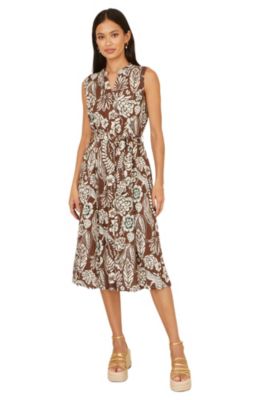 Women's Leaf Print Shirt Dress
