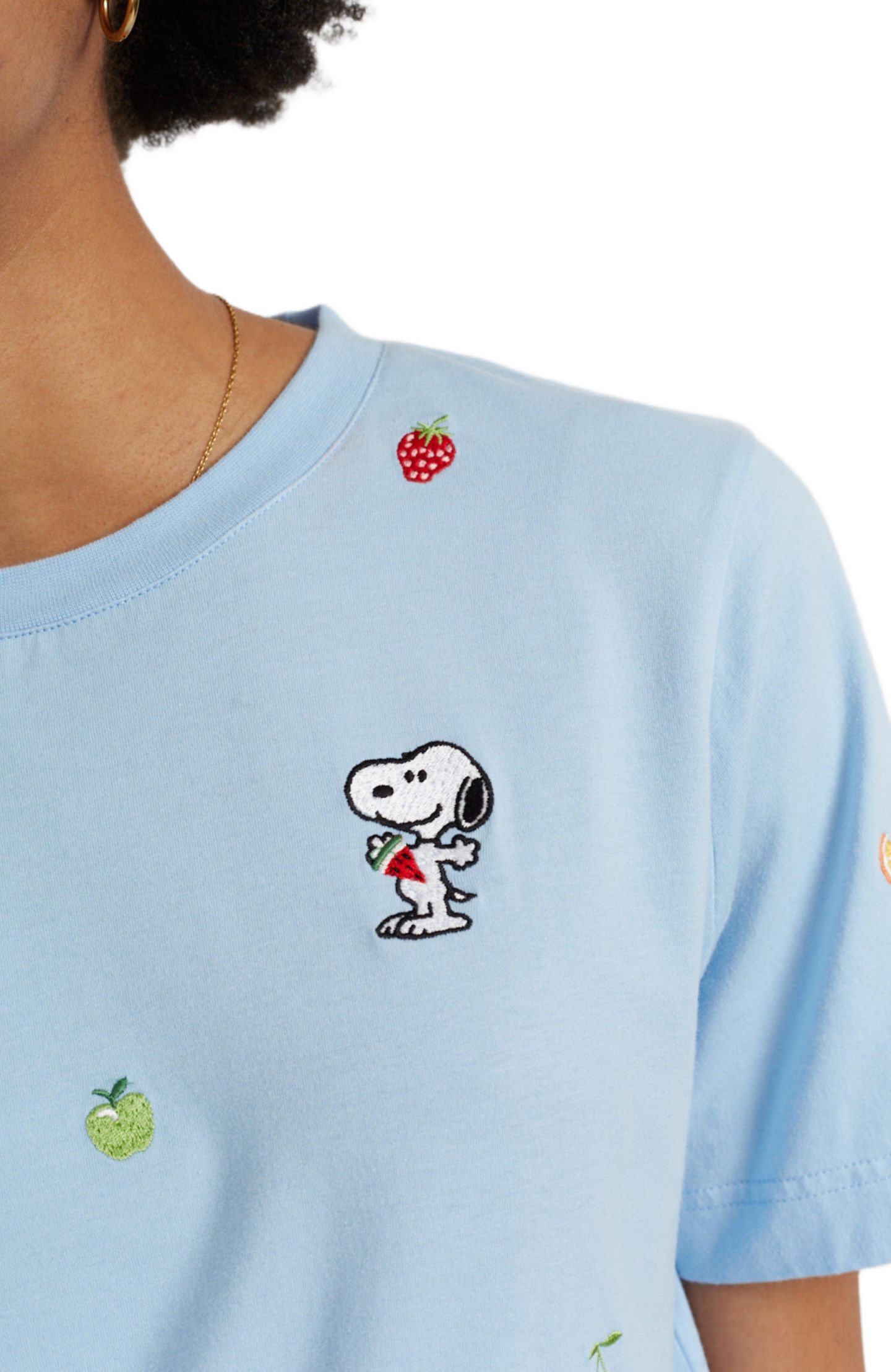 Женская футболка Chinti & Parker Cotton Snoopy Fruit, цвет: Светлый синий — фото 3
