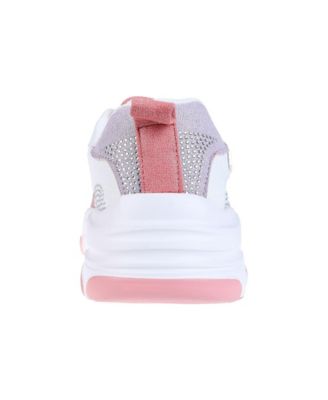 Women's Sneaker with Mesh Upper and Rhinestones Embellishment