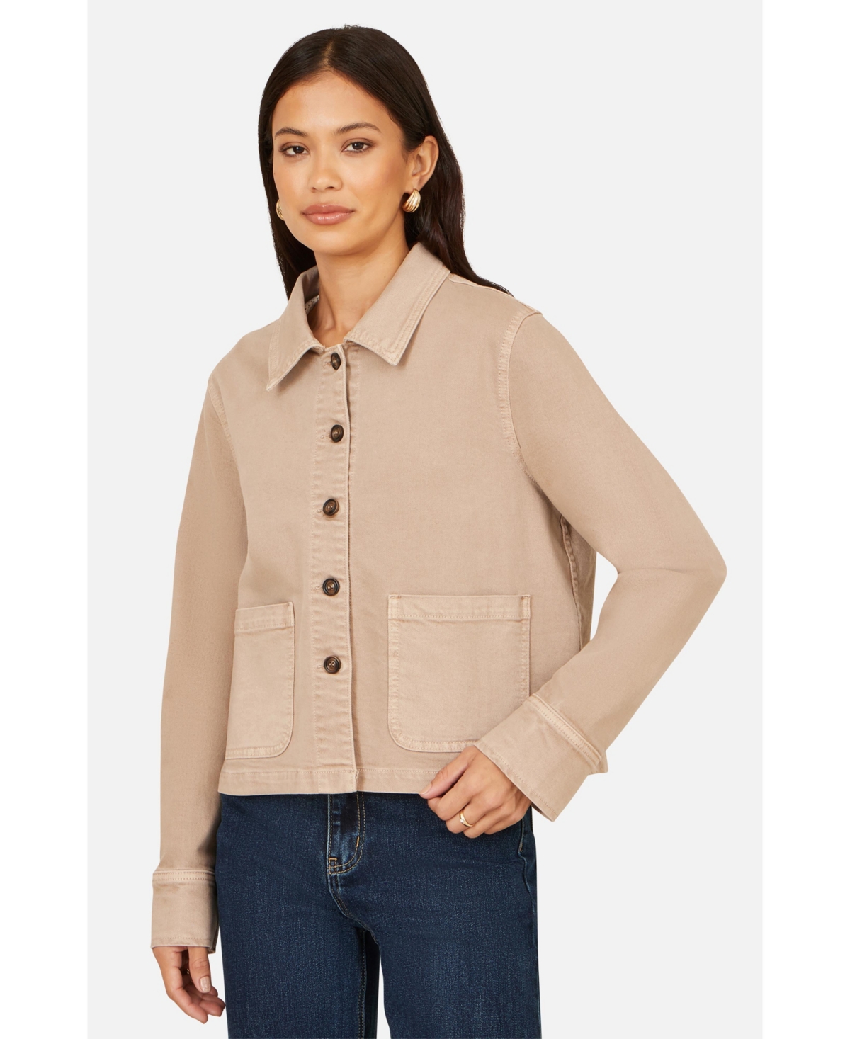 Yumi Women's Canvas Patch Pocket Jacket
