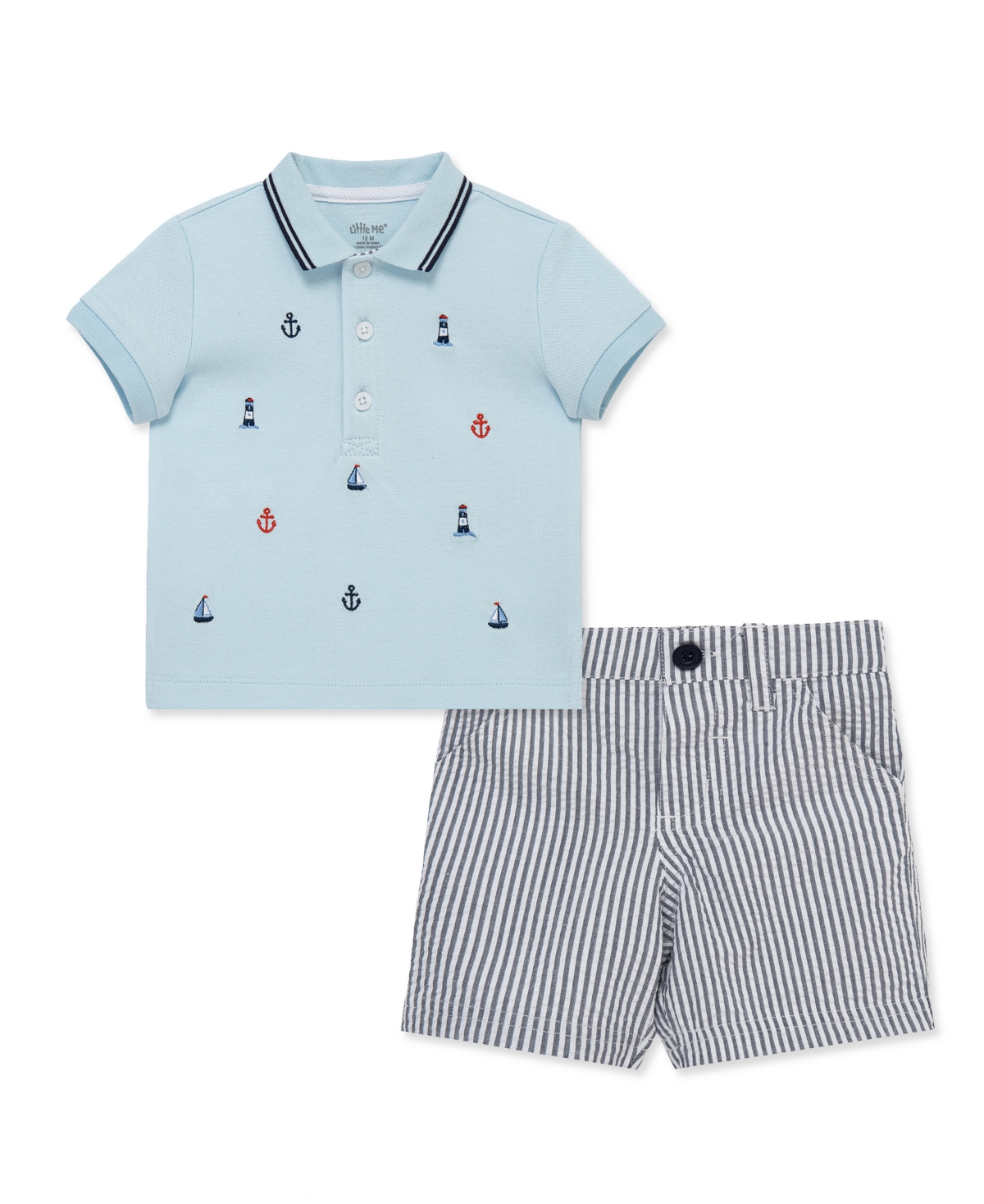 Little Me Baby Boys' Short-Sleeve Polo Shirt and Shorts, 2-Piece Set