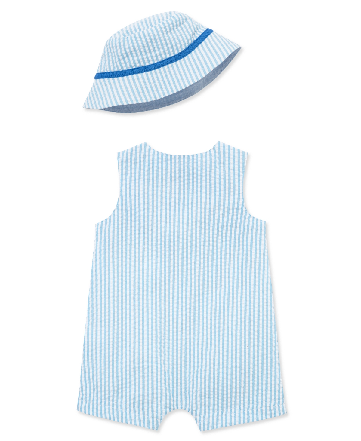 Little Me Baby Boys' Whale Details Sunsuit and Hat, 2-Piece Set