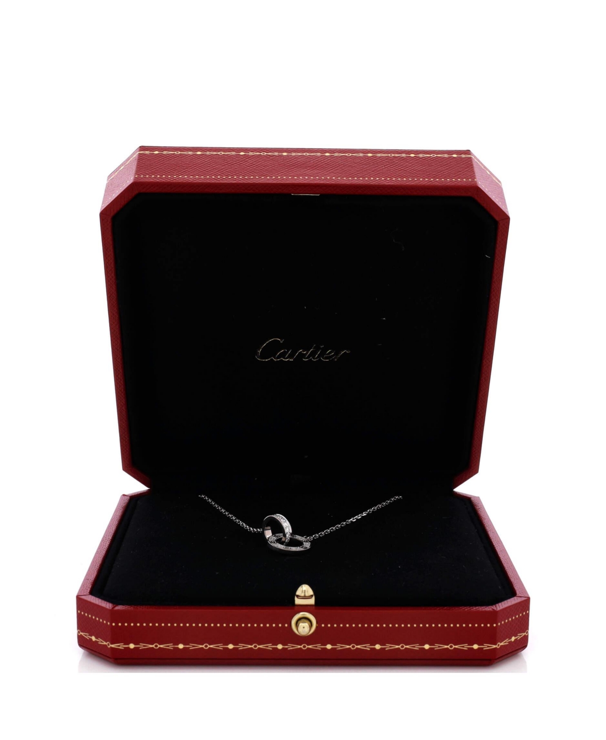Pre-Owned Cartier Love Interlocking Pave Necklace