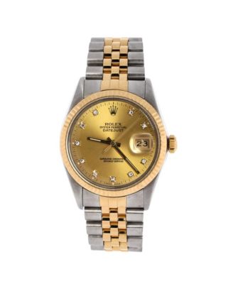 Oyster Perpetual Datejust Automatic Watch in Stainless Steel and Gold with Diamond Markers 36mm
