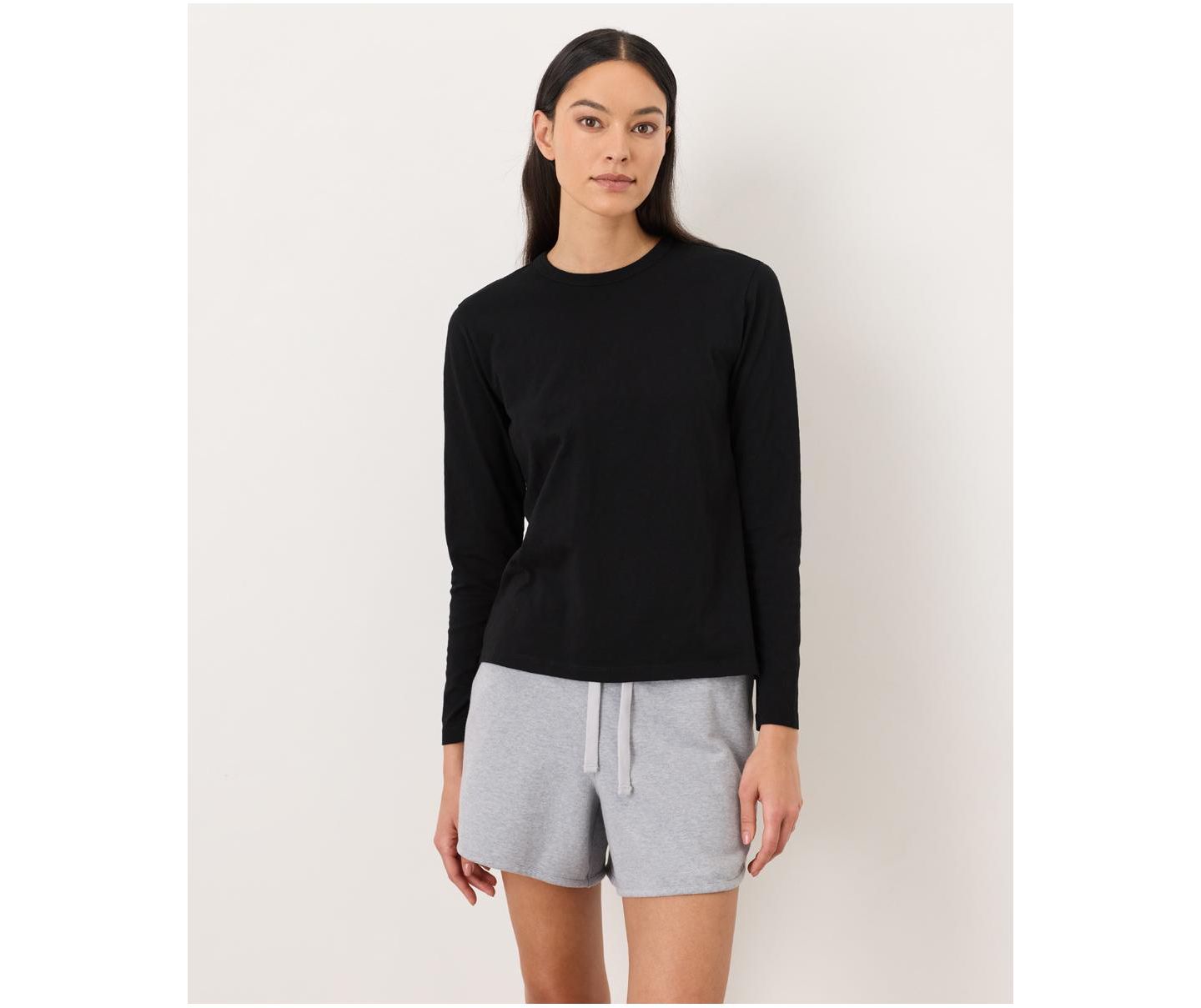 Женская футболка Pact Cotton Slub Organic Long Sleeve, цвет: Чёрный — фото 1