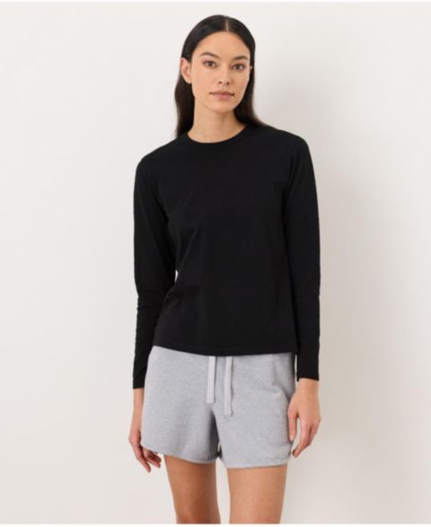 Женская футболка Pact Cotton Slub Organic Long Sleeve, цвет: Чёрный