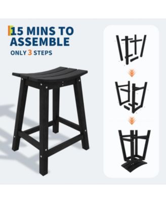 TrailBlaze Heavy-Duty Weatherproof Bar Stool – Outdoor HDPE Counter-Height Patio Chair with Footrest, Durable Resin Seating for Balcony or Deck